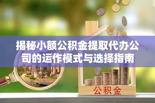 外埔揭秘小额公积金提取代办公司的运作模式与选择指南