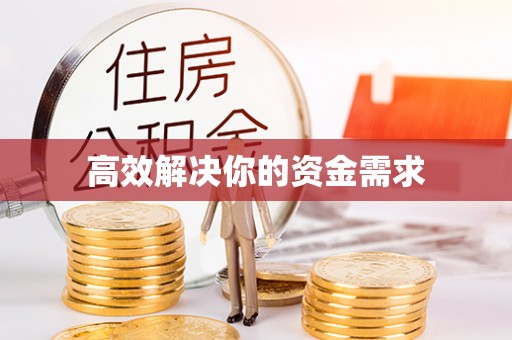 外埔高效解决你的资金需求