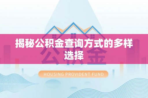外埔揭秘公积金查询方式的多样选择