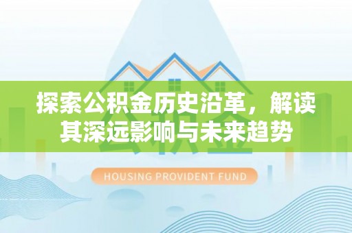 外埔探索公积金历史沿革，解读其深远影响与未来趋势