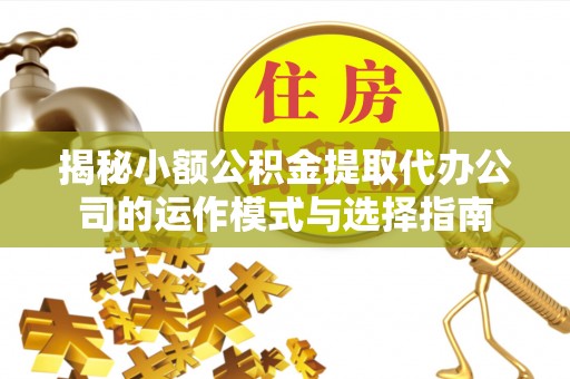 外埔揭秘小额公积金提取代办公司的运作模式与选择指南